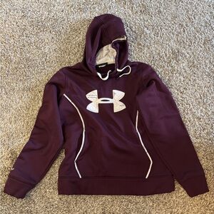 Under Armour Plum Pullover Hoodie with White Logo